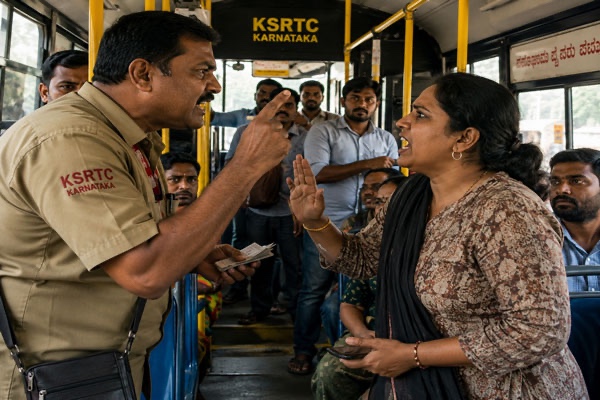 ಕೆಎಸ್ಆರ್ಟಿಸಿ ಬಸ್ಗೆ ಕಾರು ಅಡ್ಡಿ ಆರೋಪ; ಮಹಿಳೆ ಹಾಗೂ ಚಾಲಕ ನಡುವೆ ಪ್ರತಿದೂರು