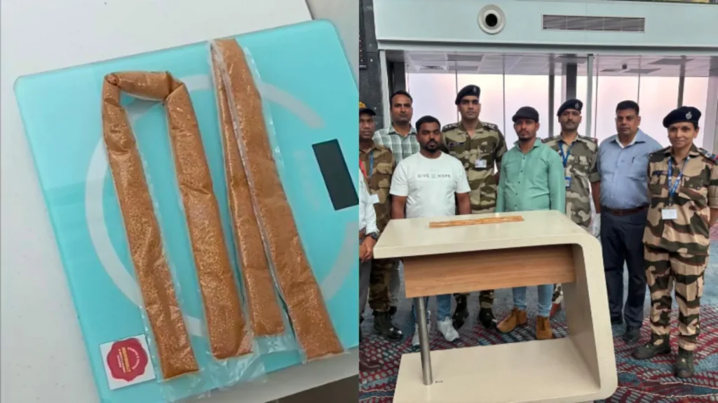 ಬ್ಯಾಂಕಾಕ್ನಿಂದ ಸೊಂಟದ ಭಾಗದಲ್ಲಿ ಚಿನ್ನದ ಪುಡಿ ಬಚ್ಚಿಟ್ಟು ಸಾಗಾಟ; ಏರ್ಪೋರ್ಟ್ನಲ್ಲಿ ಇಬ್ಬರು ವಶಕ್ಕೆ