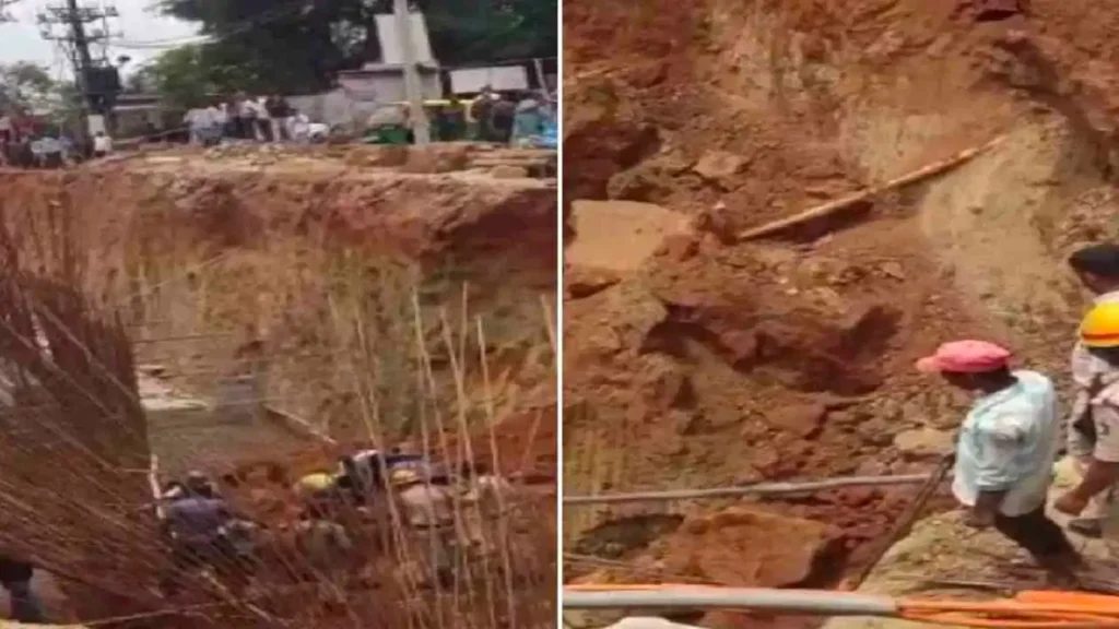ಅಂಡರ್ಪಾಸ್ ಕಾಮಗಾರಿ ವೇಳೆ ಮಣ್ಣು ಕುಸಿತ; ಇಬ್ಬರು ಕಾರ್ಮಿಕರು ದಾರುಣ ಸಾವು