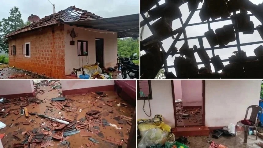 ಬಂಟ್ವಾಳದಲ್ಲಿ ಸಿಡಿಲು ಬಡಿದು ಮನೆ ಜಖಂ; ಮಹಿಳೆ ಆಸ್ಪತ್ರೆಗೆ ದಾಖಲು